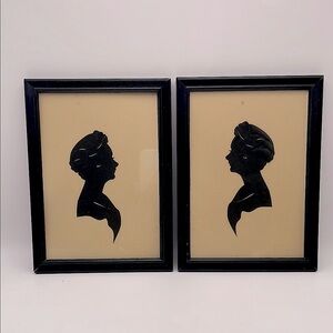Vintage Scissorcut Silhouettes by Edith Lewis, 1950’s or 60’s, Woman with Hat